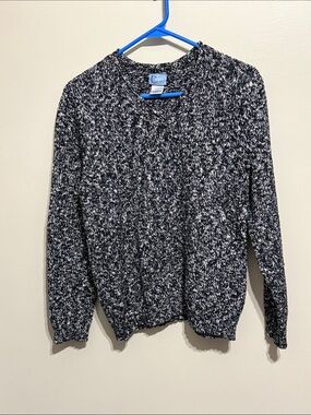 Classic Elements Black & White Marled Crewneck Sweater